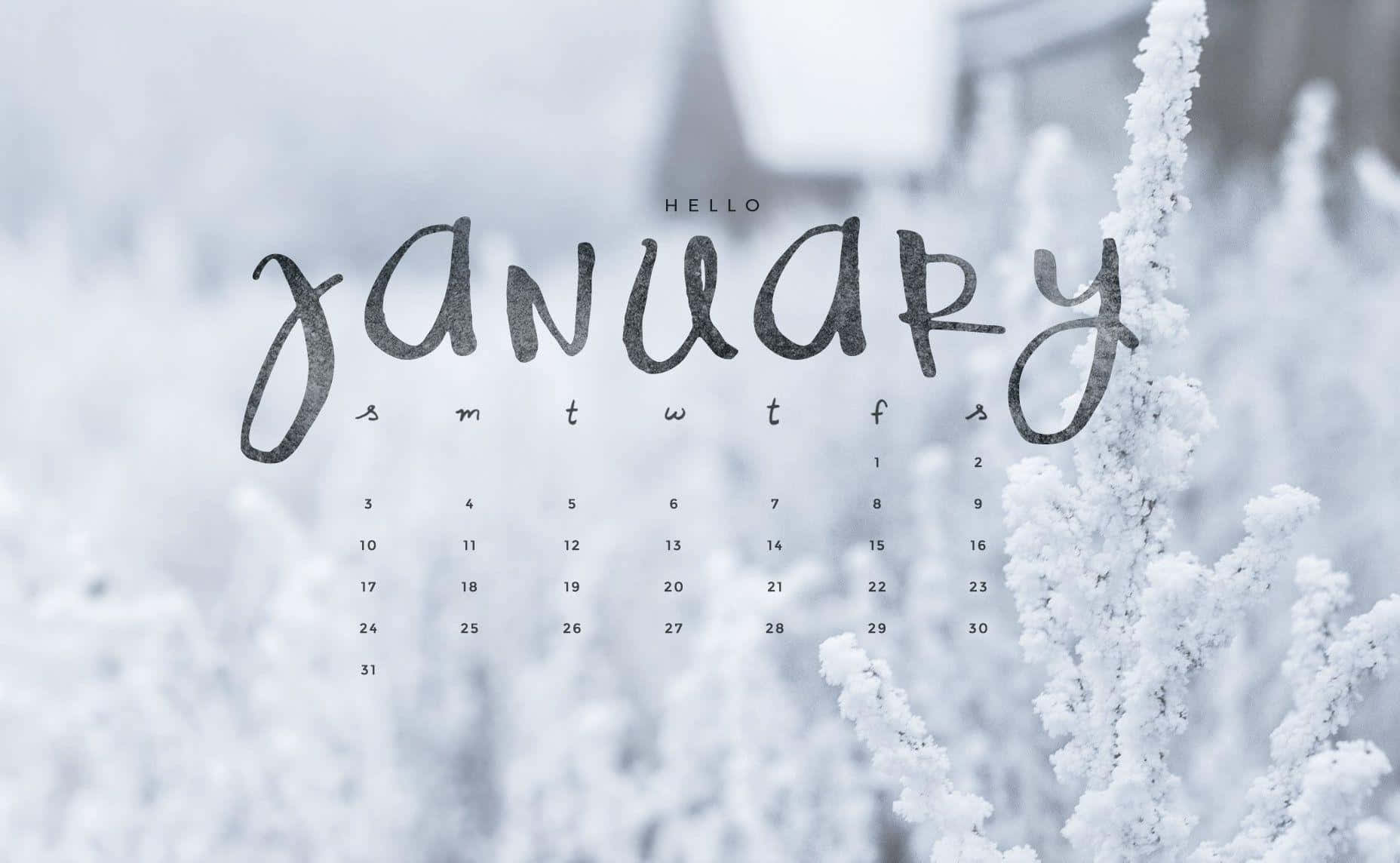 January, winter, calendar, HD Desktop Wallpaper