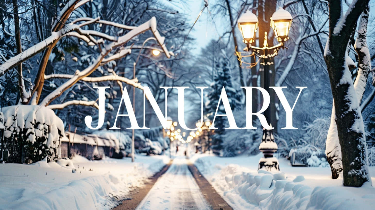 January, winter scene, snowy parkway, HD Desktop Wallpaper