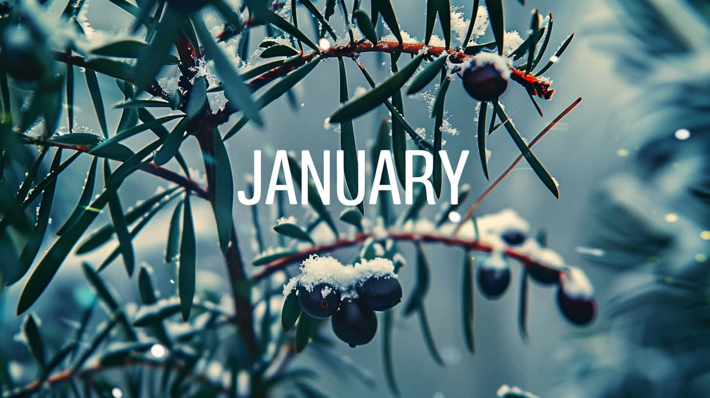 January, winter, berries, HD Desktop Wallpaper