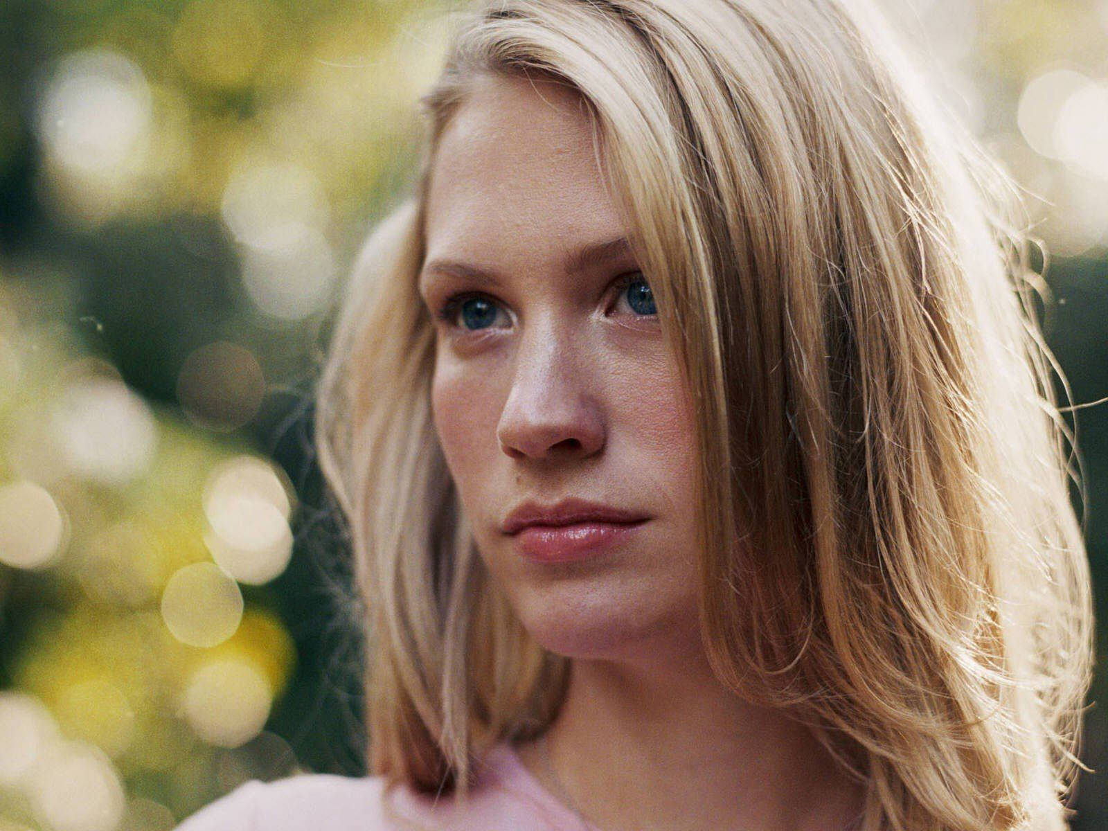 January Jones, blonde hair, blue eyes, HD Desktop Wallpaper