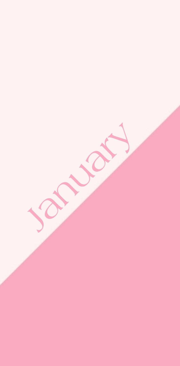January, pink block, soft pink script, HD Phone Wallpaper