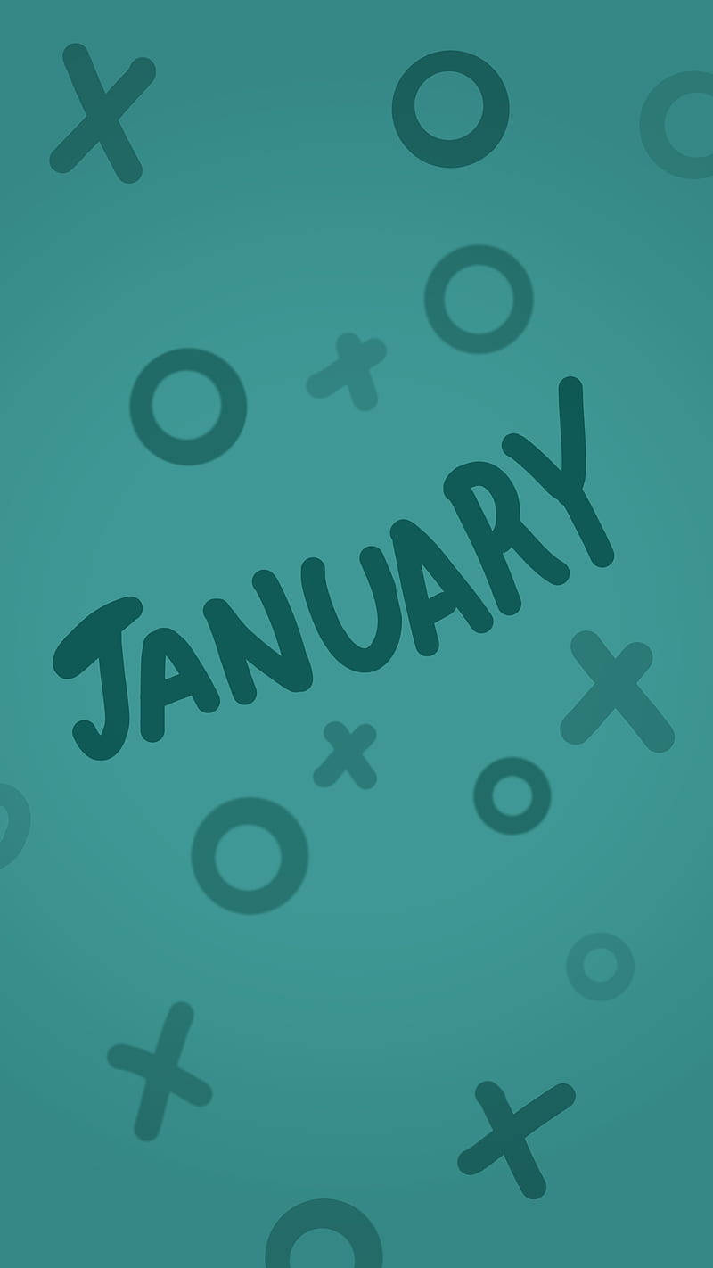 January, teal, tic tac toe symbols, HD Phone Wallpaper