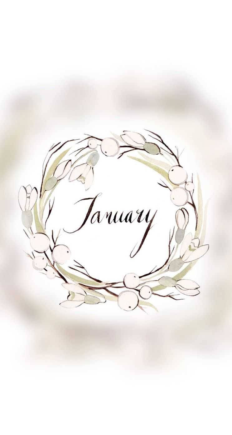 January, watercolor, white berries, HD Phone Wallpaper
