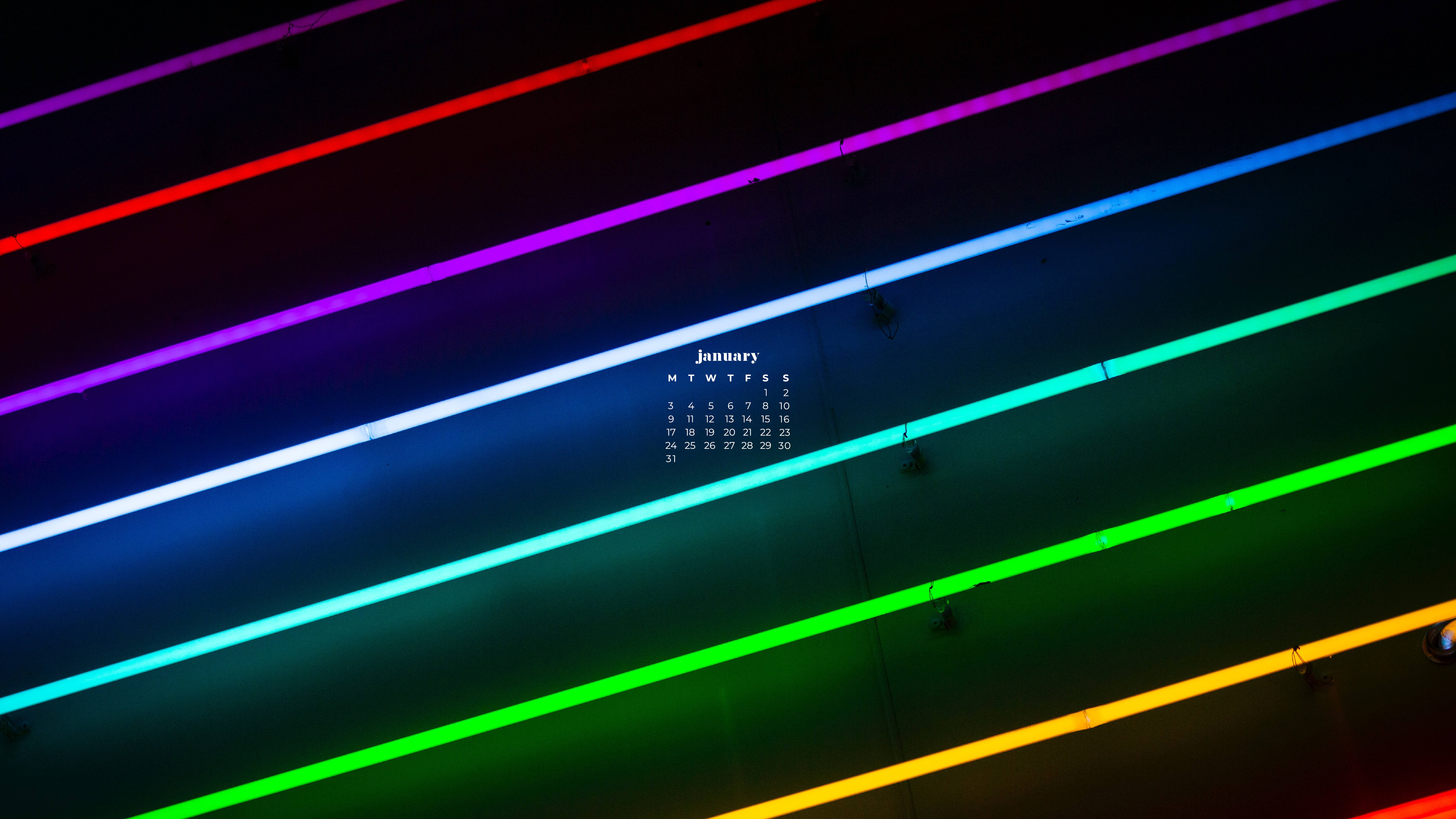 rainbow neon lights, neon light strips, rainbow hues, 5K Desktop Wallpaper