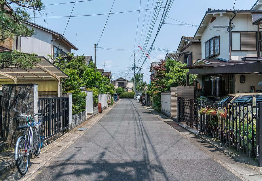Japan, residential street, houses, SD Desktop Wallpaper