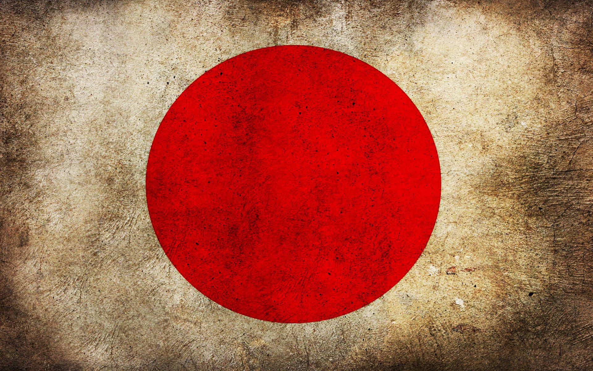 Japan flag, red circle, beige background, Full HD Desktop Wallpaper