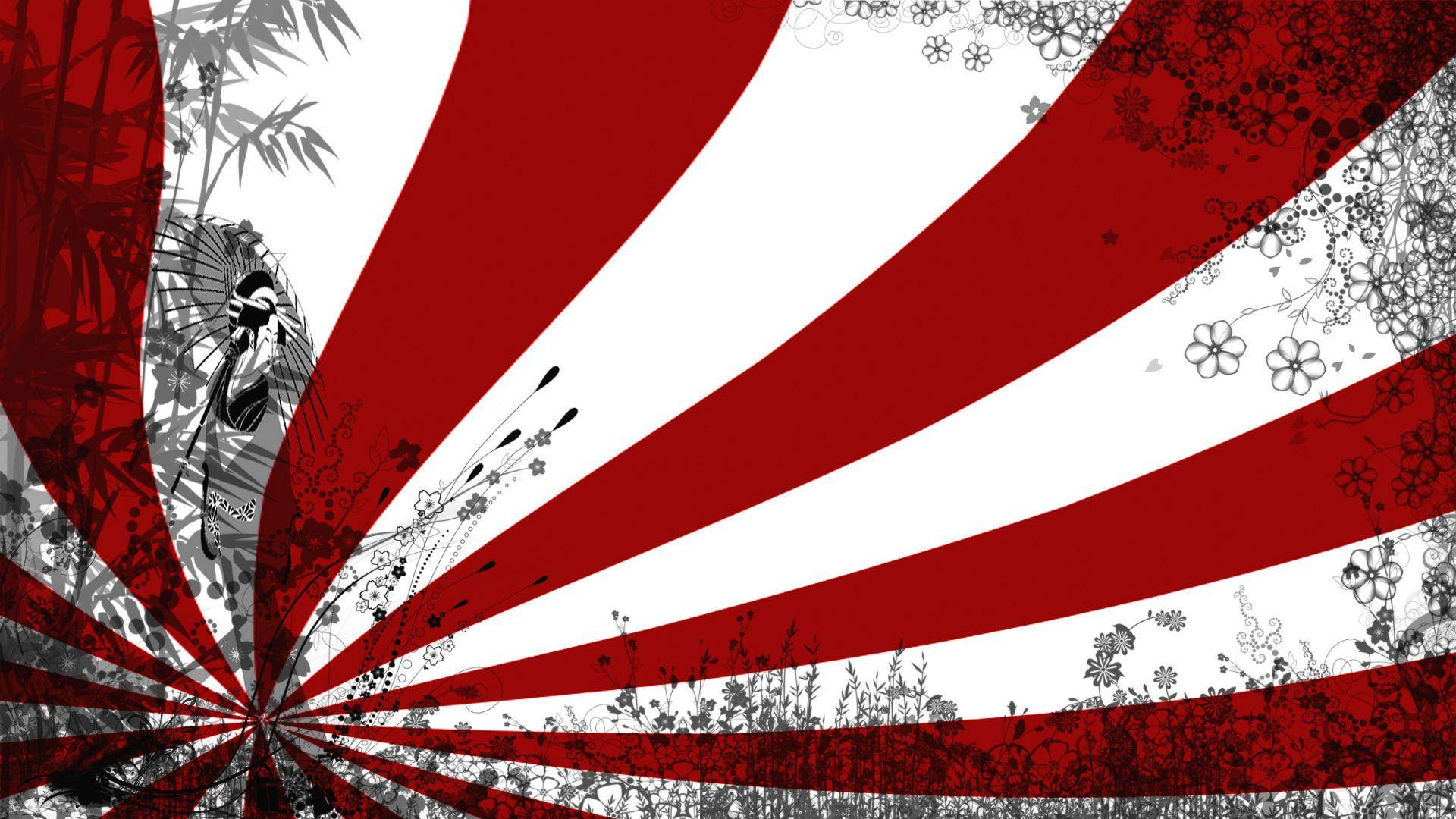 Japan flag, red, white, Full HD Desktop Wallpaper