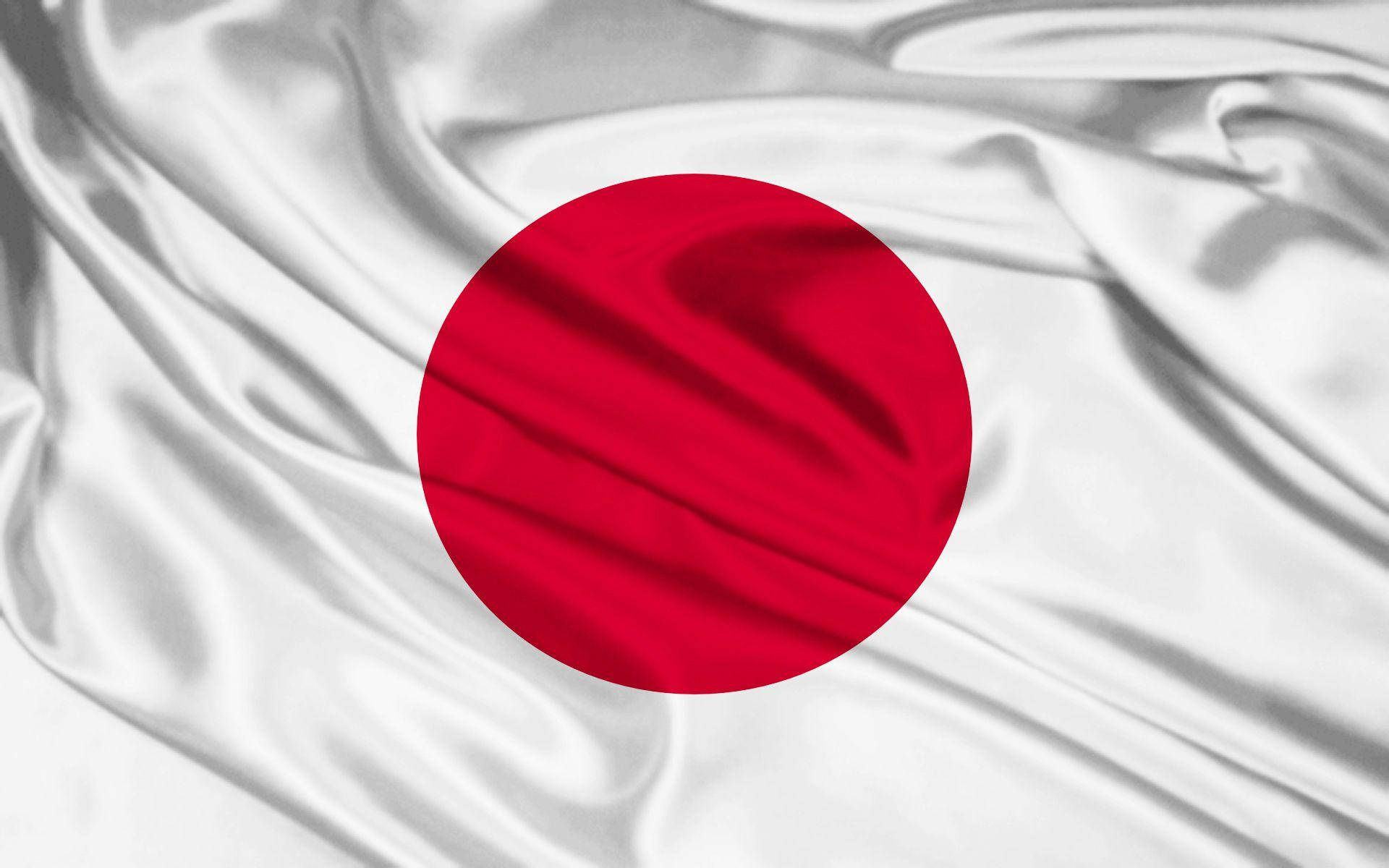 Japan flag, silk fabric, red circle, Full HD Desktop Wallpaper