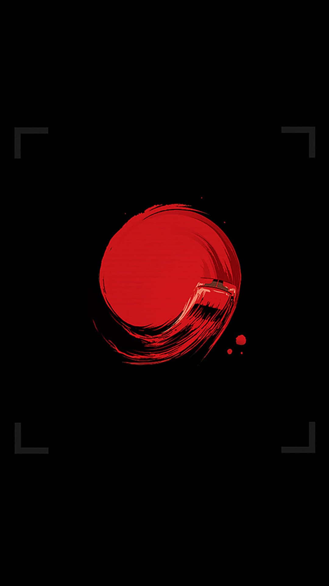 Japanese Minimalist, red brushstroke circle, splatters, Full HD Phone Wallpaper