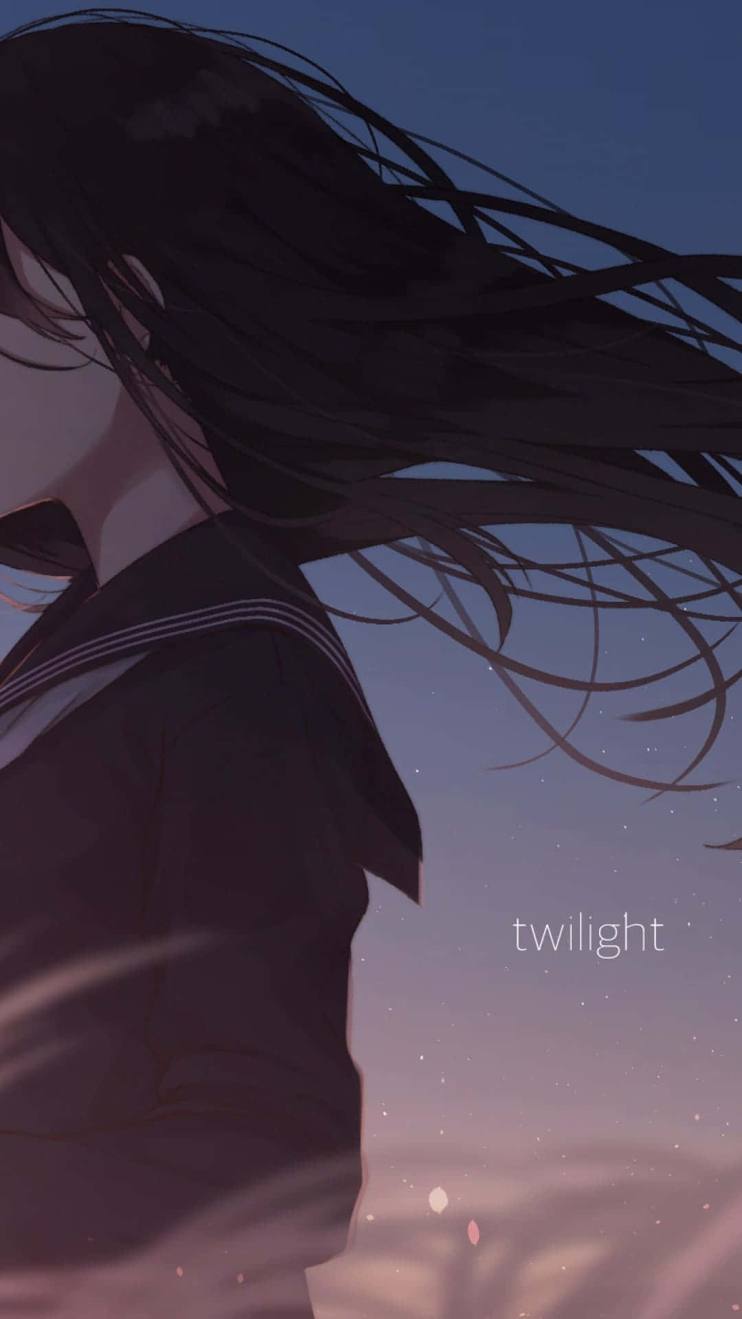 anime girl, school uniform, twilight, Full HD Phone Wallpaper