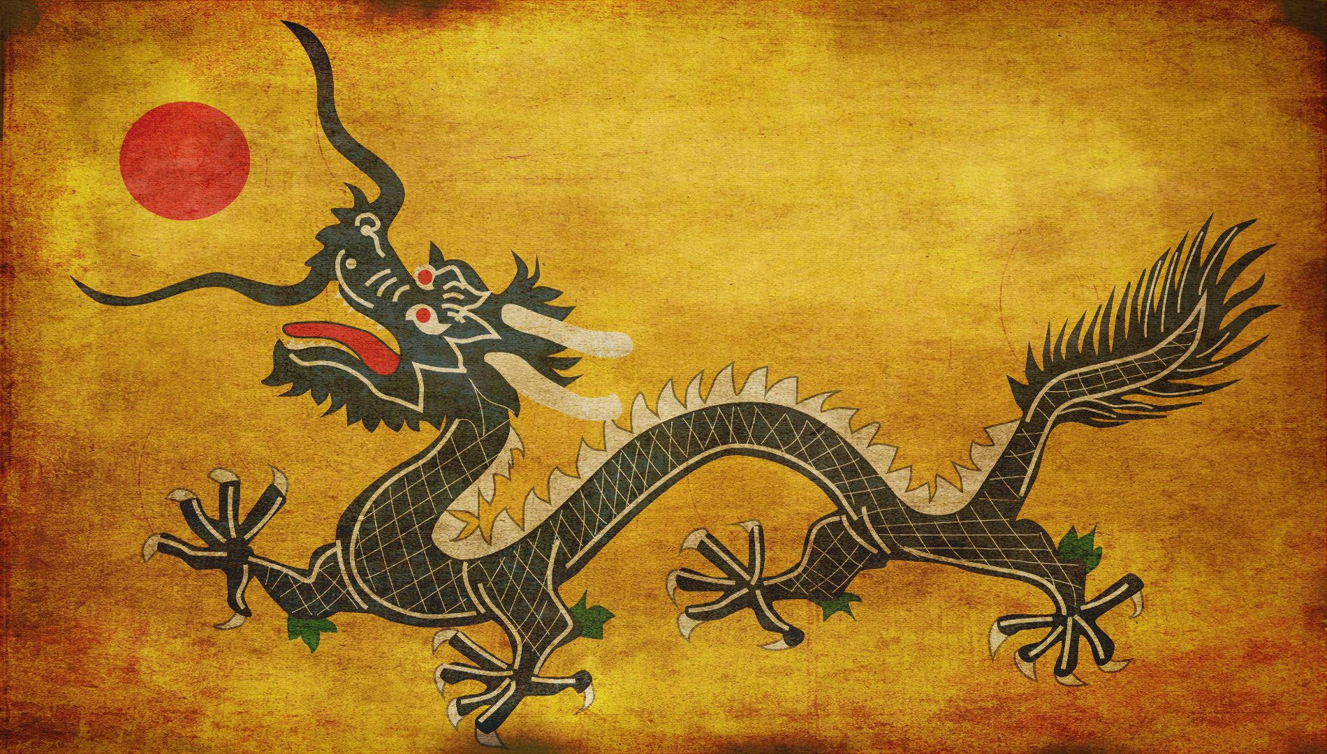Japanese Dragon, ancient horned dragon, black dragon, HD Desktop Wallpaper