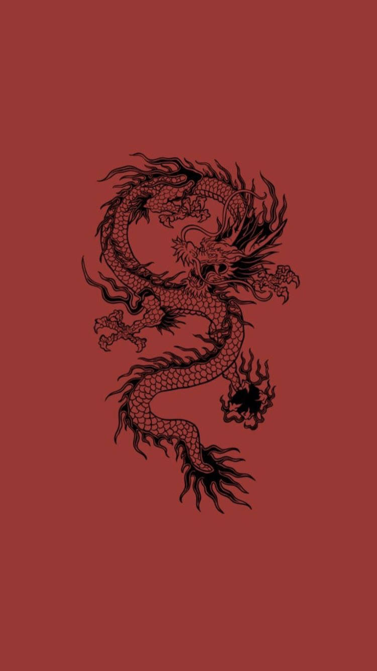 Japanese Dragon, black outline, black inked, HD Phone Wallpaper