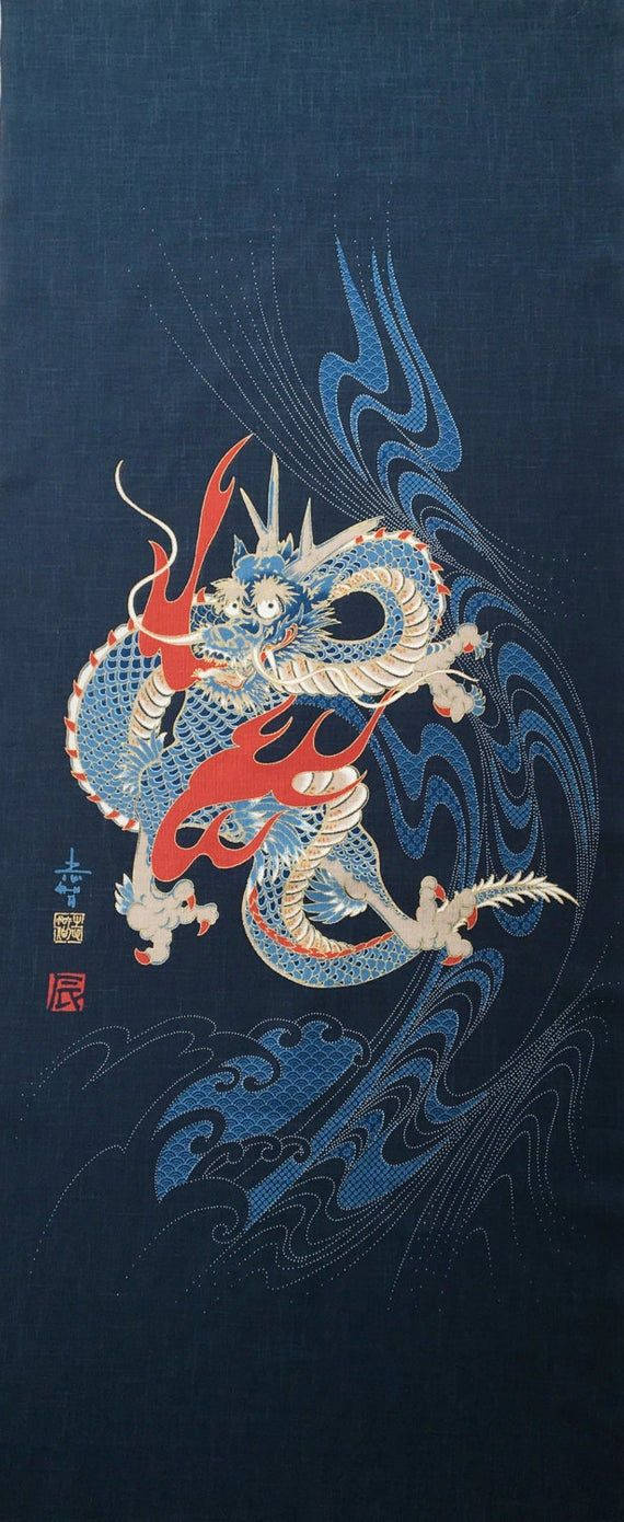 Japanese Dragon, blue, red, HD Phone Wallpaper