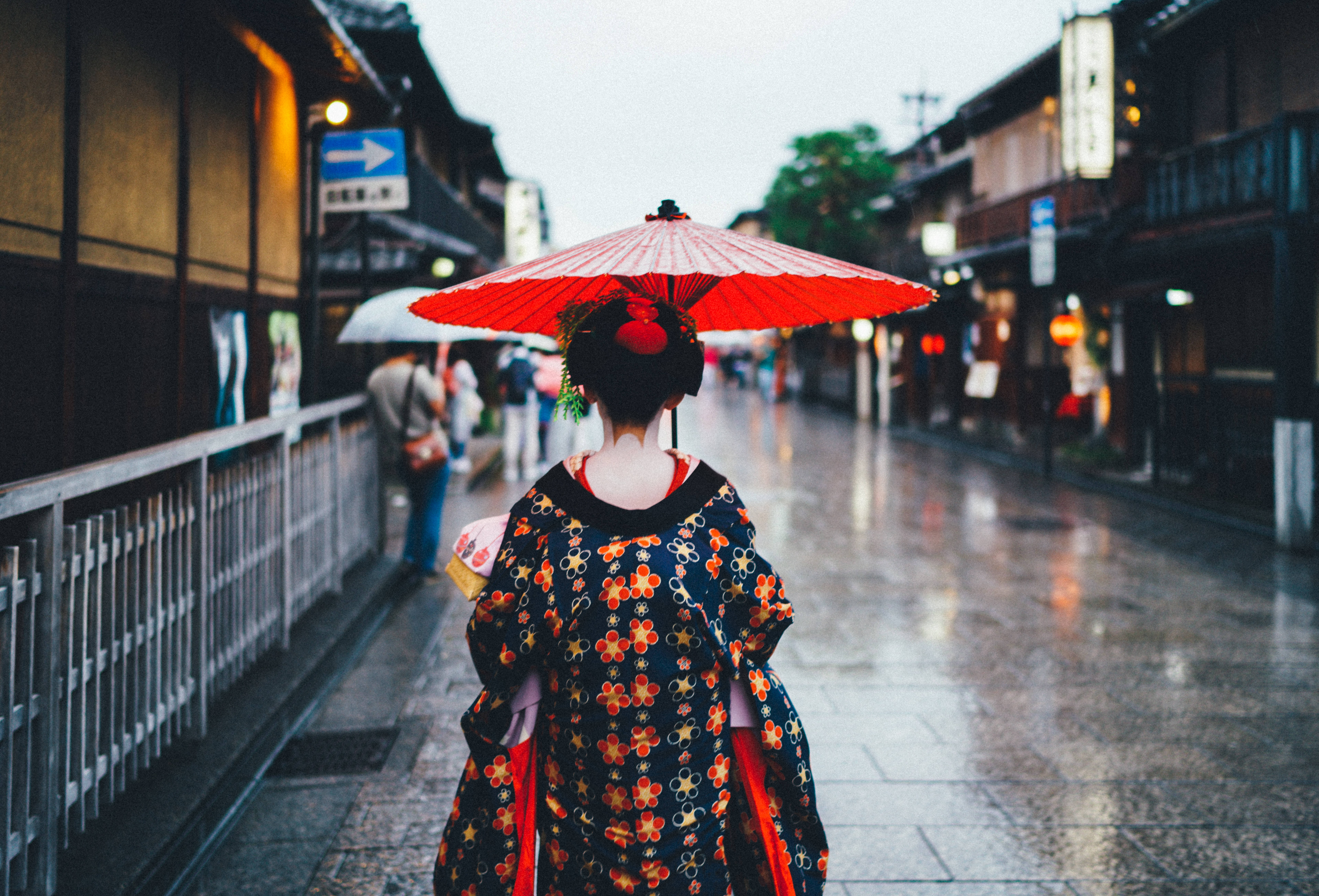 Japanese HD, geisha, floral kimono, 5K Desktop Wallpaper