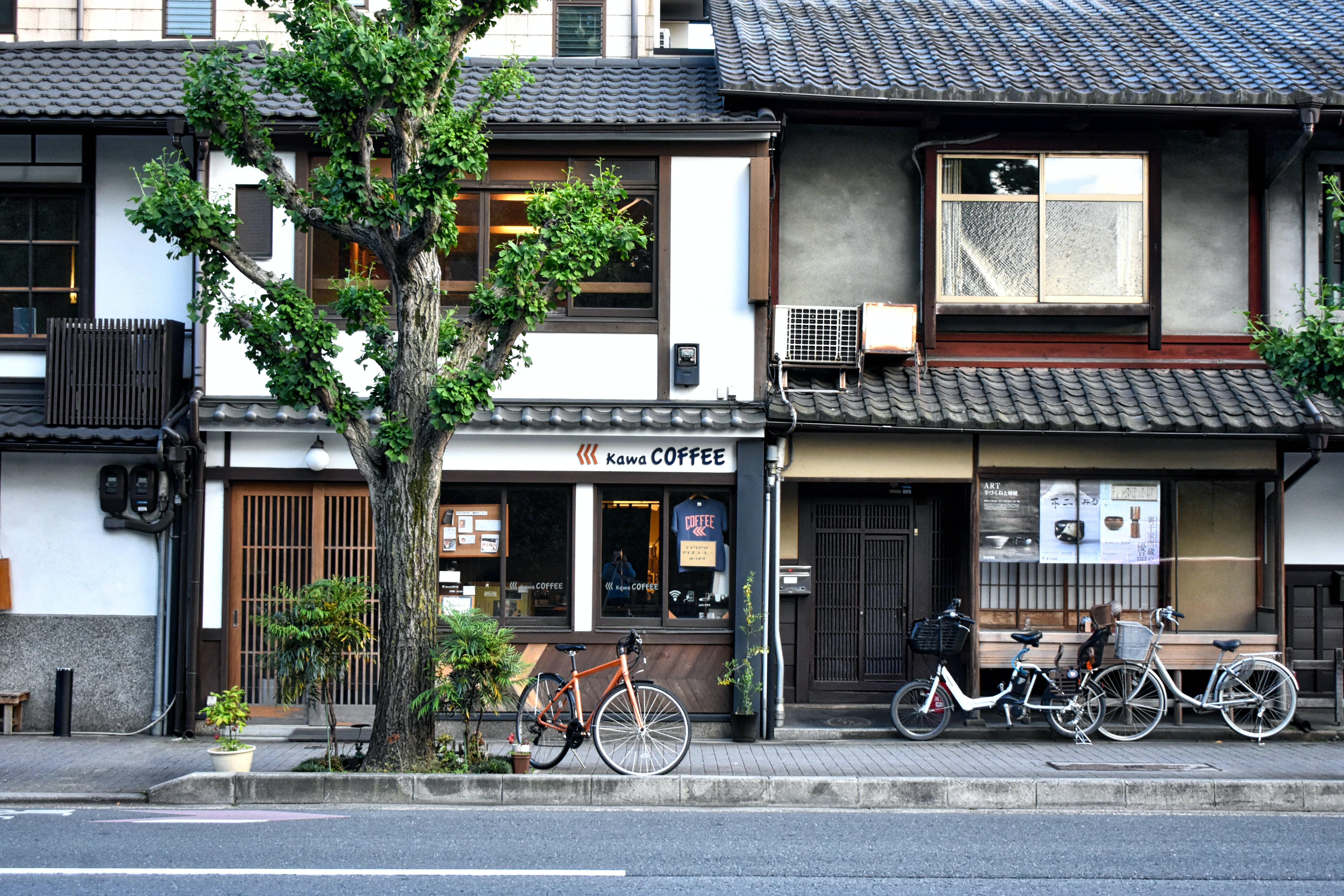 Japanese HD, traditional wooden buildings, coffee shop, 5K Desktop Wallpaper