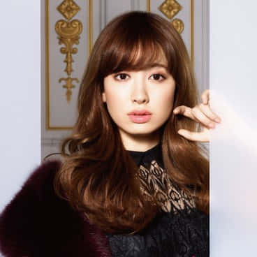 Japanese, long brown hair, bangs, SD Desktop Wallpaper