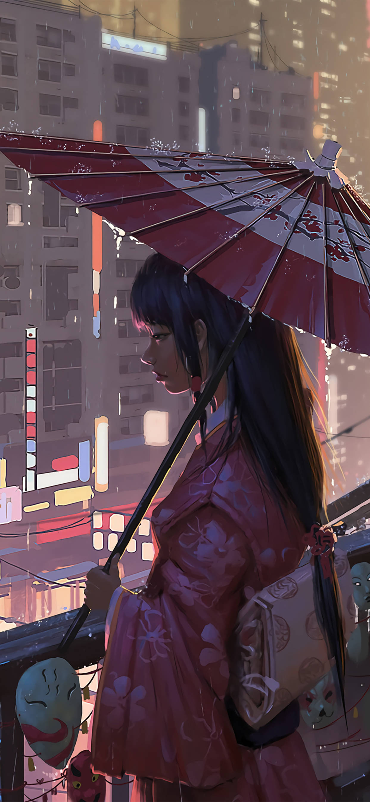 Japanese aesthetic, iPhone, girl, 2K Phone Wallpaper