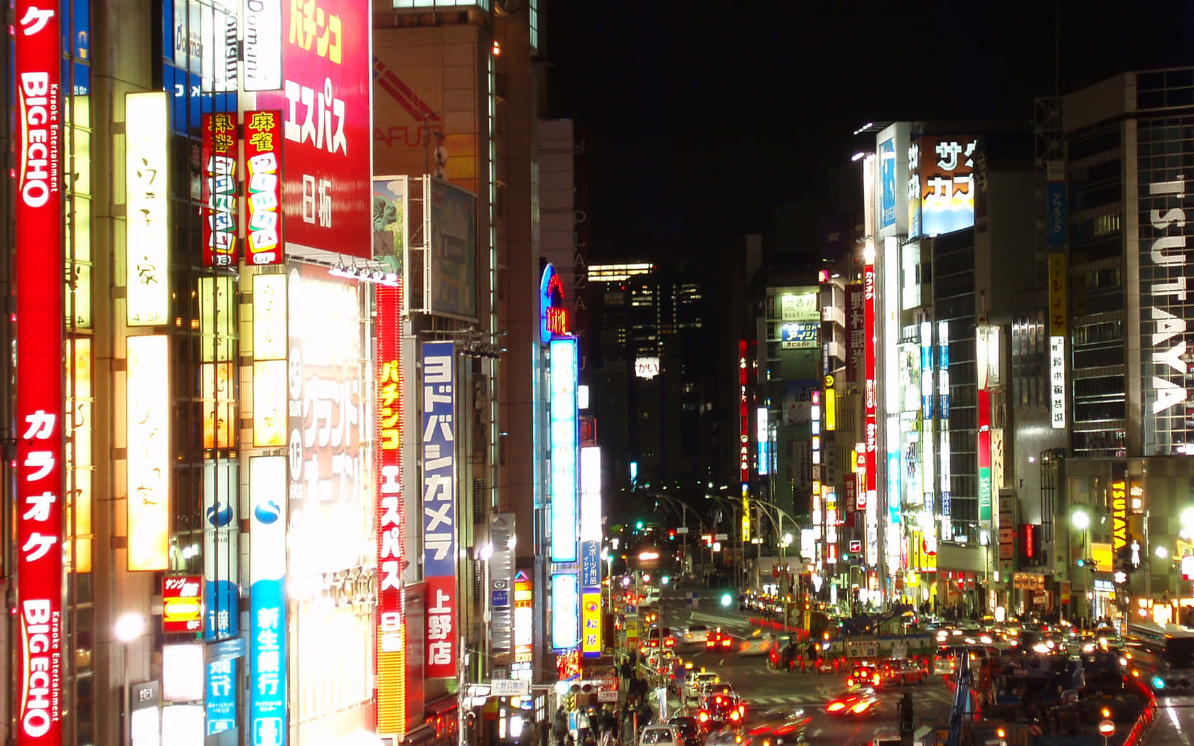 Japanese Neon, neon-lit skyscrapers, bustling streets, HD Desktop Wallpaper
