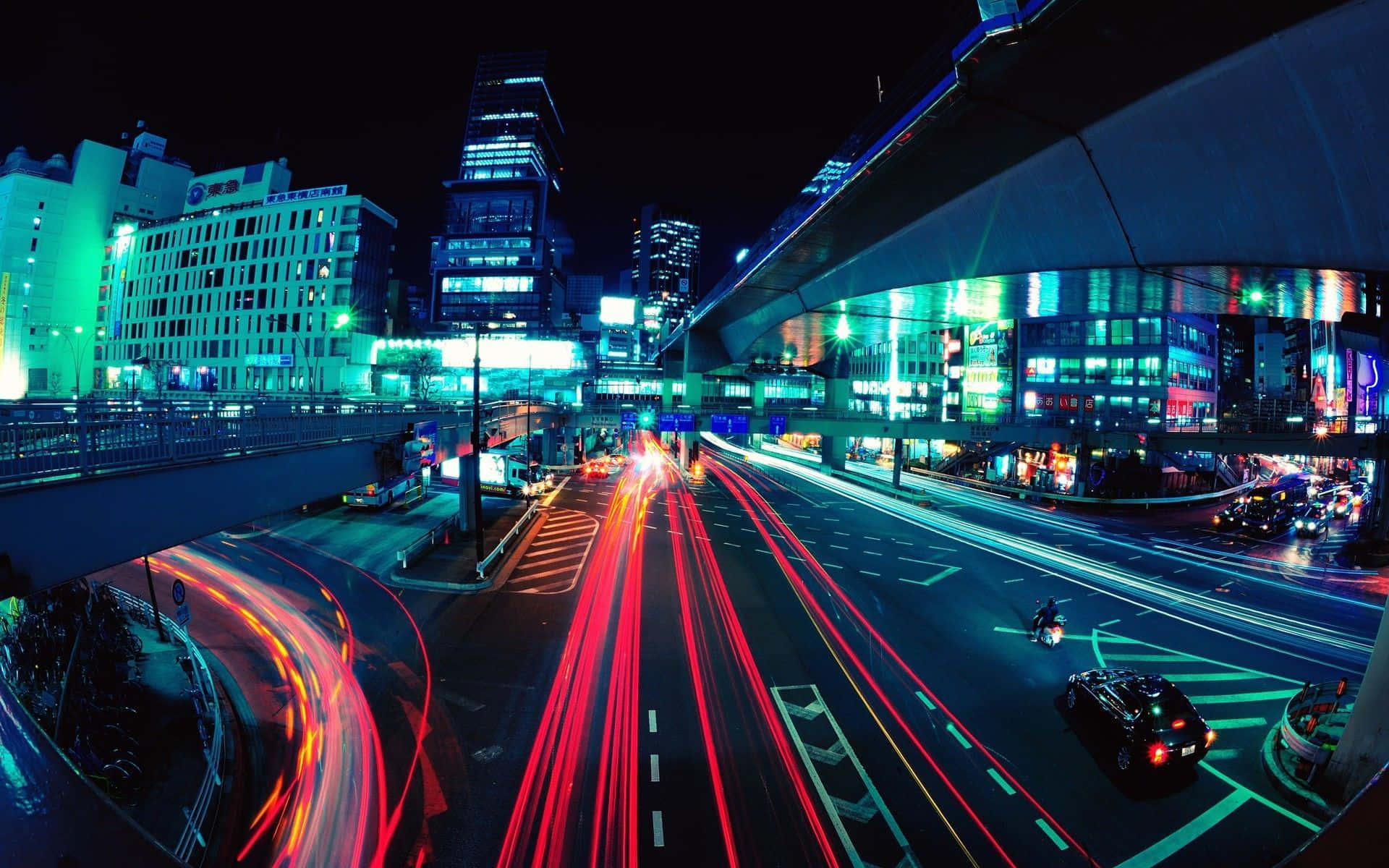 Japanese Neon, neon signs, towering buildings, Full HD Desktop Wallpaper