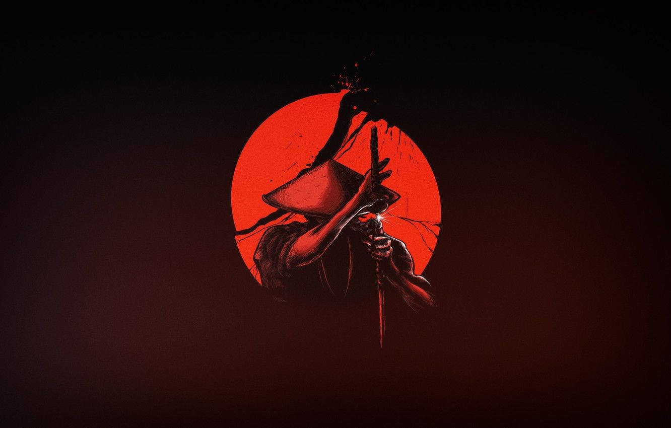 Japanese Samurai, katana sheath, conical hat, HD Desktop Wallpaper