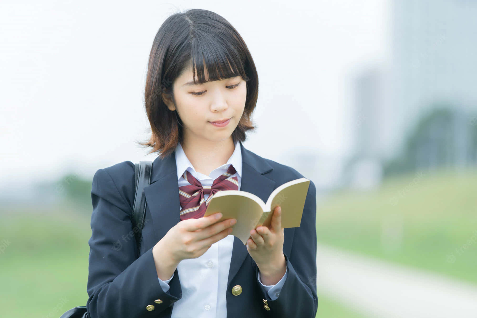 Japanese School Girl, uniform, notebook, Full HD Desktop Wallpaper