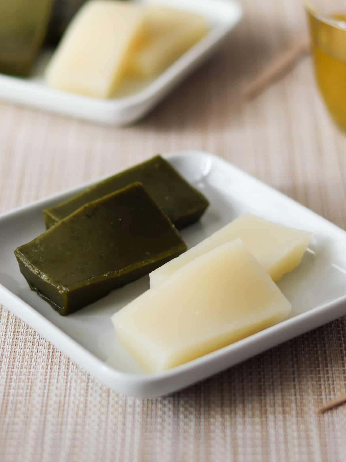 green, white, translucent mochi desserts, HD Phone Wallpaper