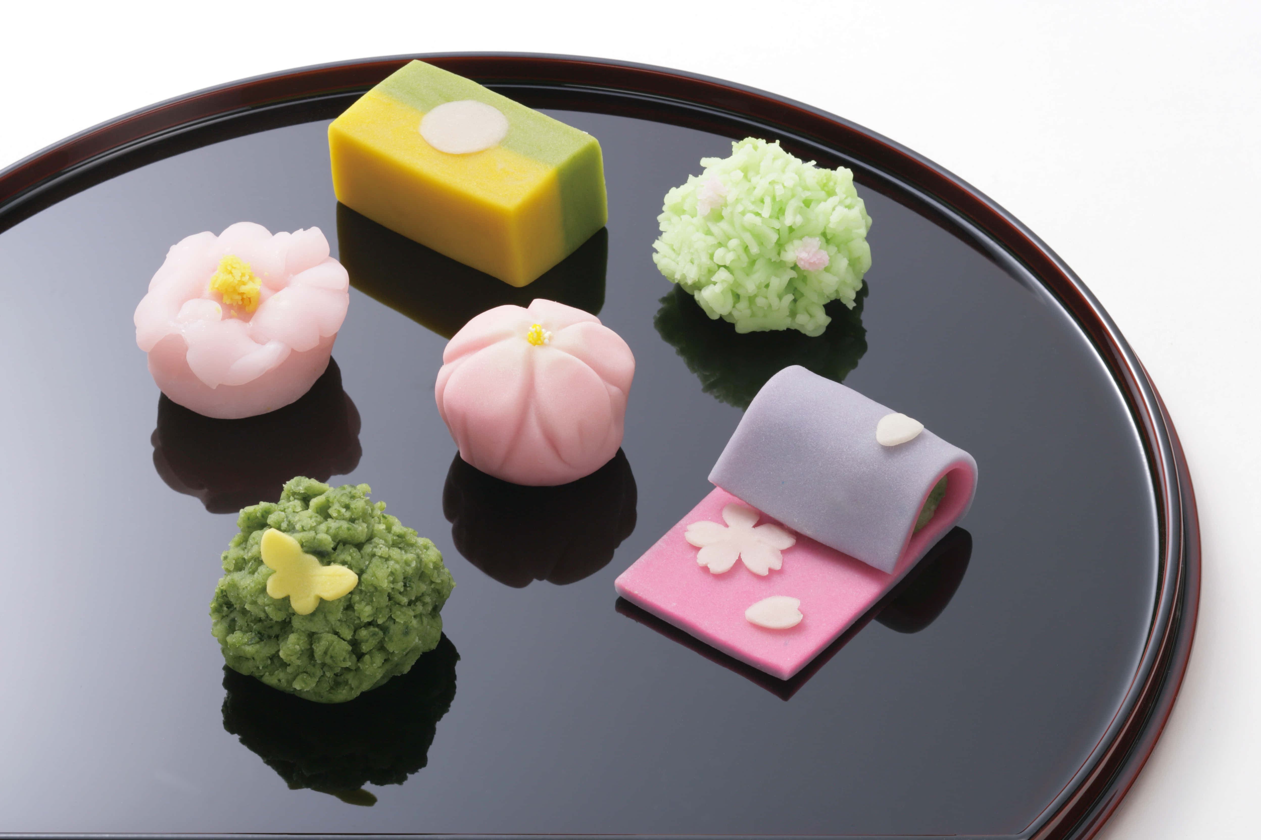 wagashi, flowers, scrolls, 4K Desktop Wallpaper