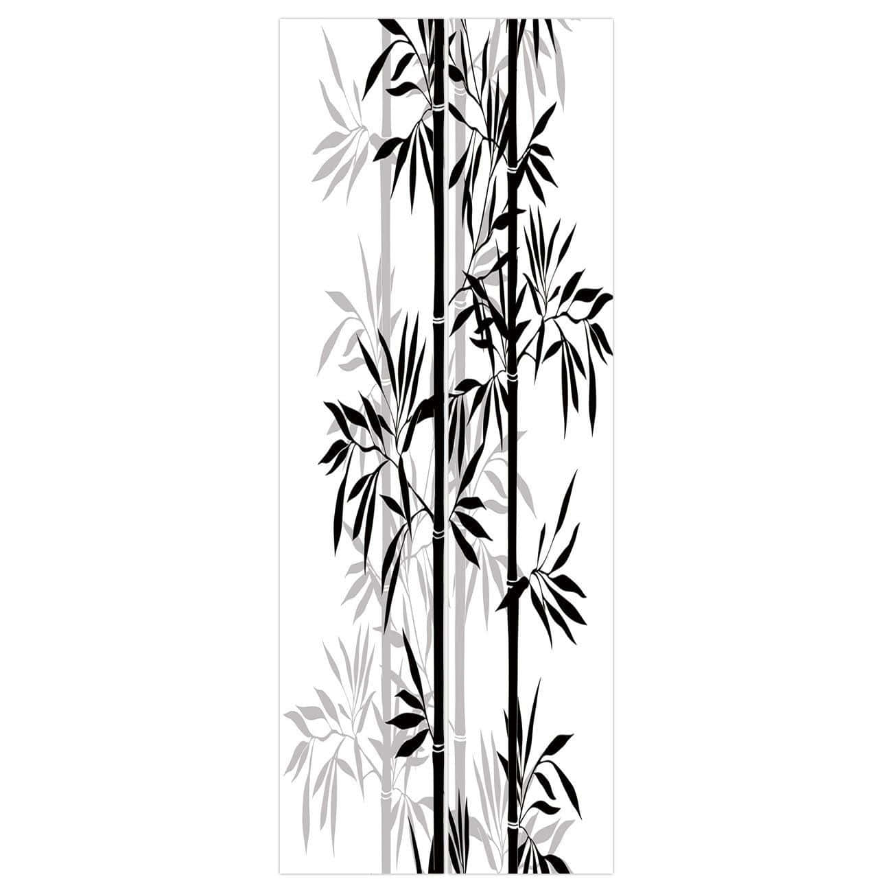 Japanese White Aesthetic, vertical bamboo stalks, bold black, HD Desktop Wallpaper