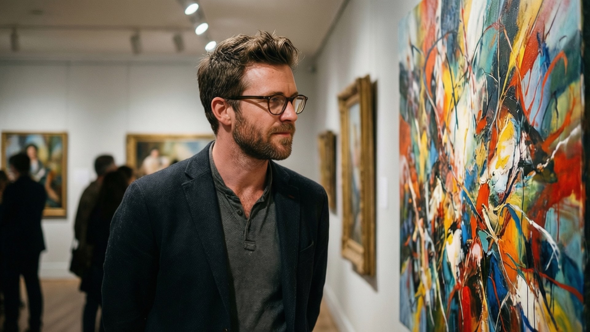 Jared Bowen, abstract painting, gallery, Full HD Desktop Wallpaper