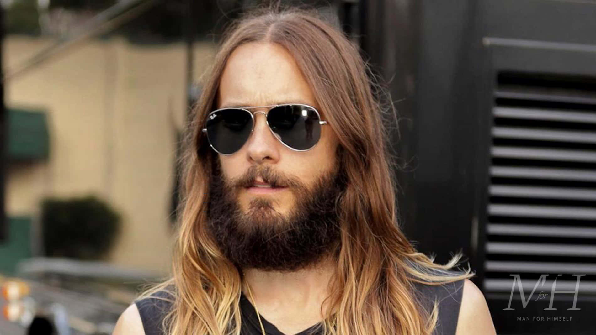 Jared Leto, aviator sunglasses, long brown hair, HD Desktop Wallpaper