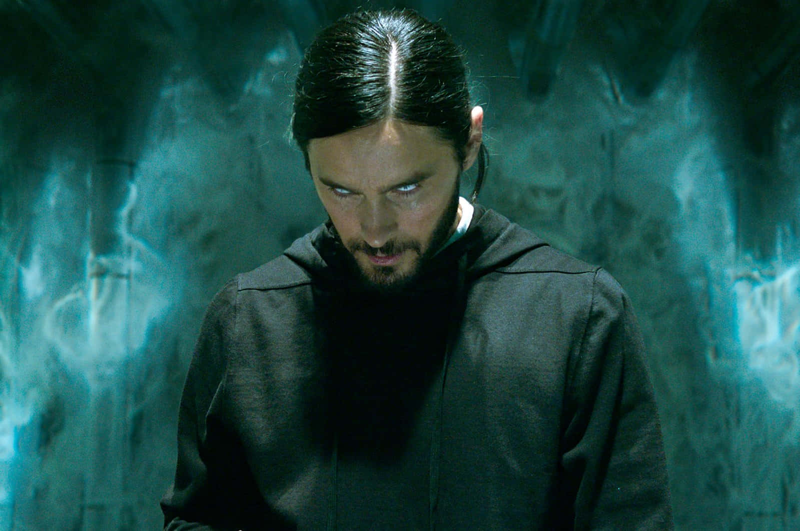 Jared Leto, glowing blue eyes, dark hair, HD Desktop Wallpaper