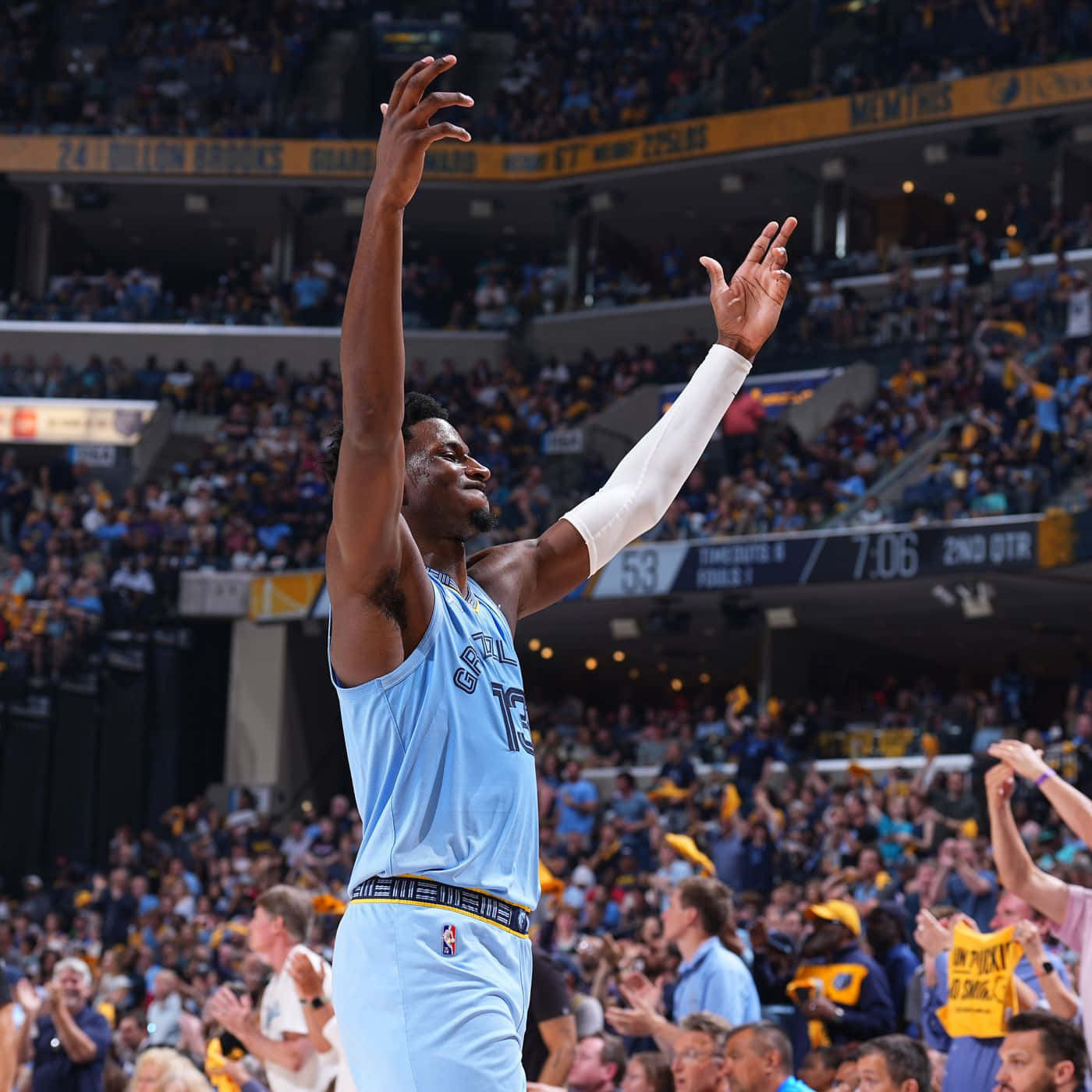 Jaren Jackson Jr, 2022 NBA Playoffs, light blue jersey, HD Desktop Wallpaper