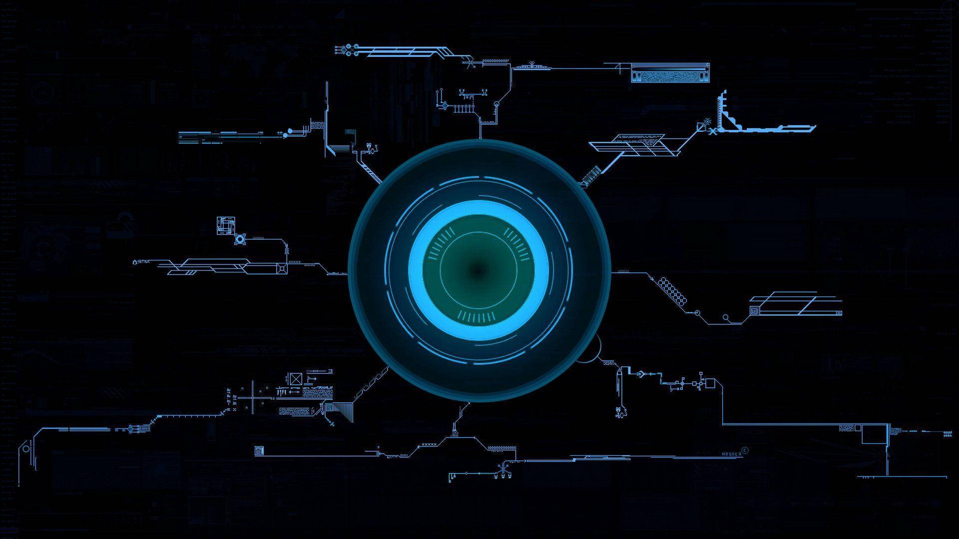 Jarvis, 4K Resolution, glowing blue circular interface, Full HD Desktop Wallpaper