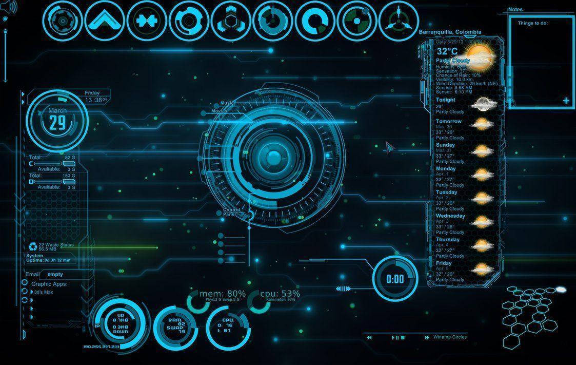 Jarvis, 4K, holographic interface, SD Desktop Wallpaper