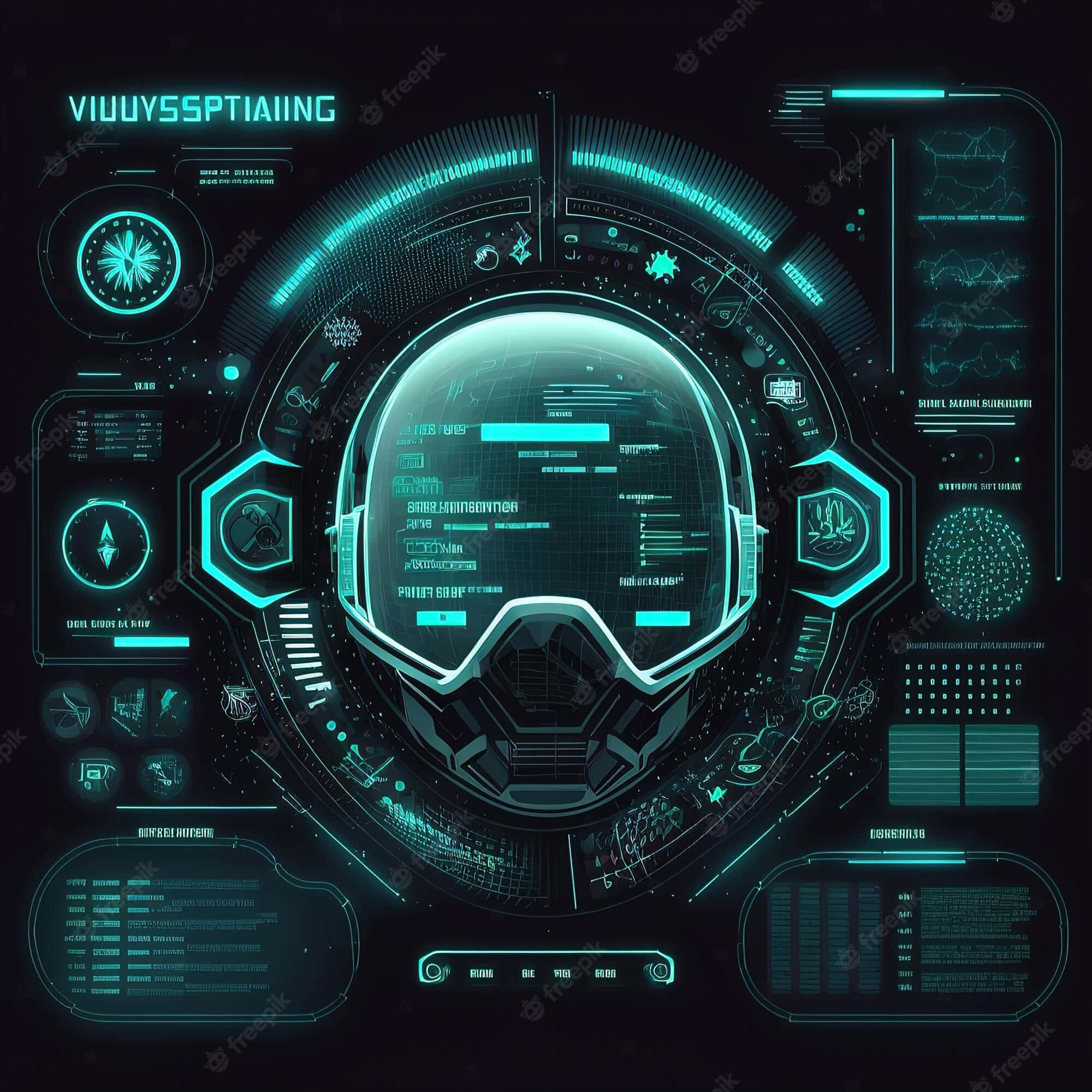 Jarvis, teal HUD, digital readouts, Full HD Desktop Wallpaper