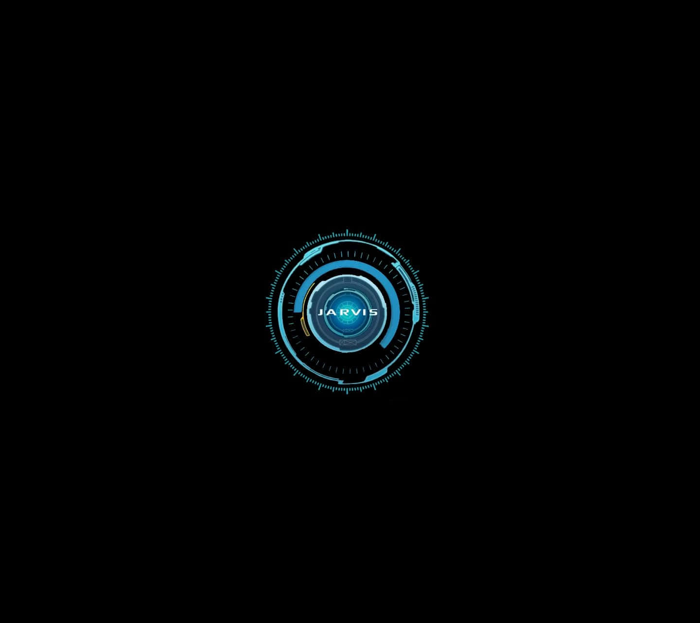 Jarvis, glowing blue circular interface, black background, HD Desktop Wallpaper