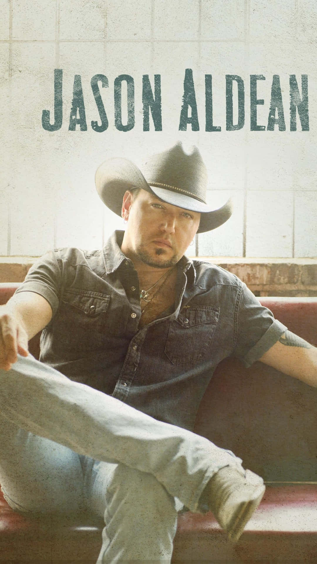 Jason Aldean, cowboy hat, denim shirt, Full HD Phone Wallpaper