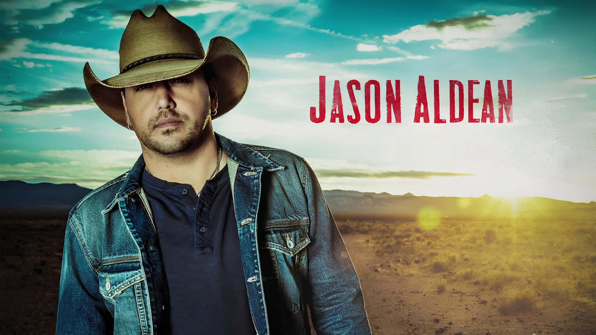 Jason Aldean, cowboy hat, denim jacket, Full HD Desktop Wallpaper