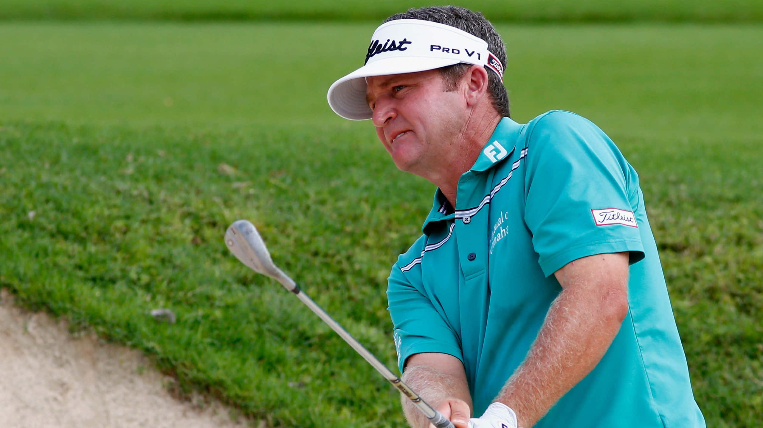 Jason Bohn, teal shirt, white visor, 2K Desktop Wallpaper