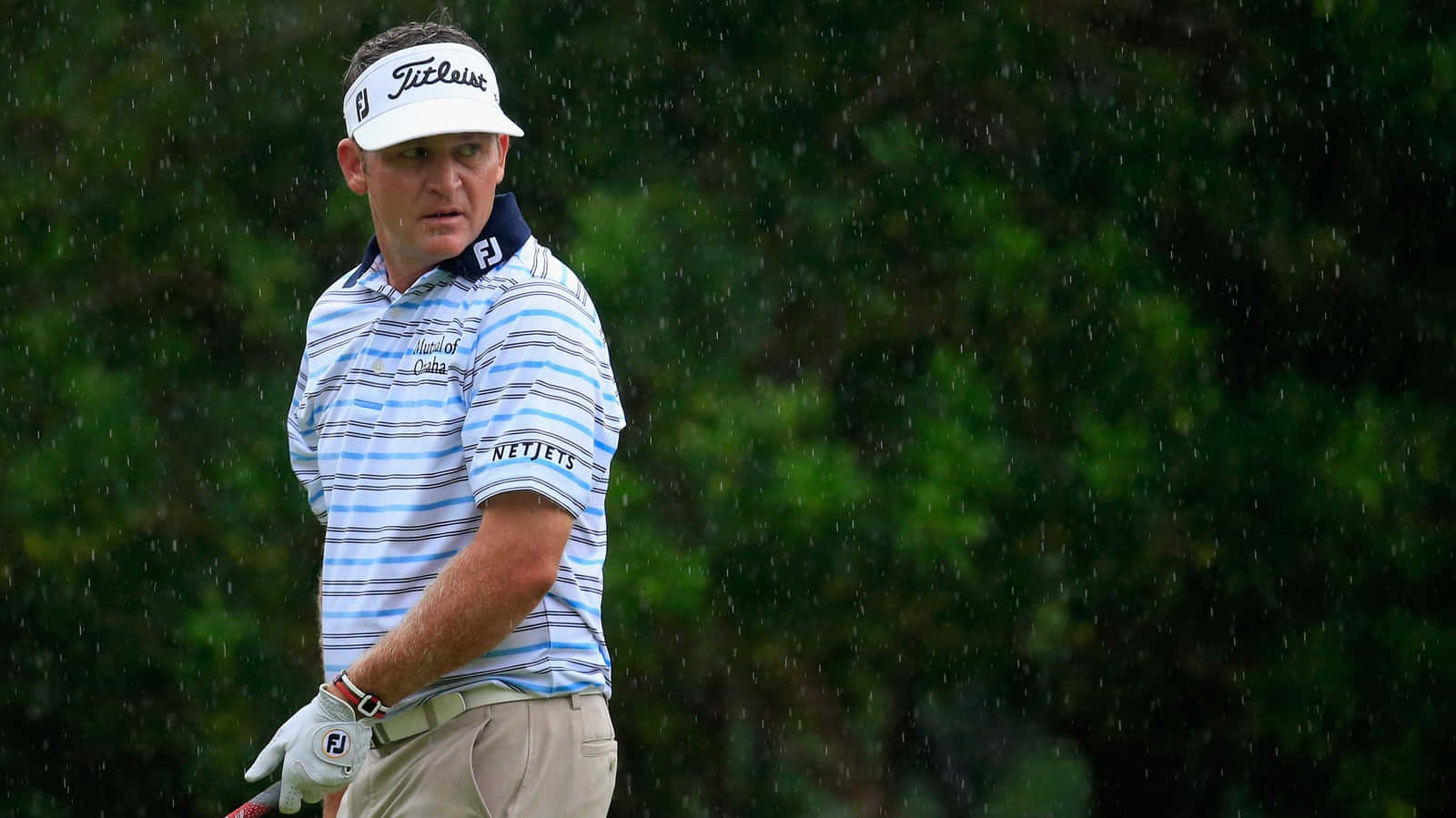 Jason Bohn, striped shirt, white visor, HD Desktop Wallpaper