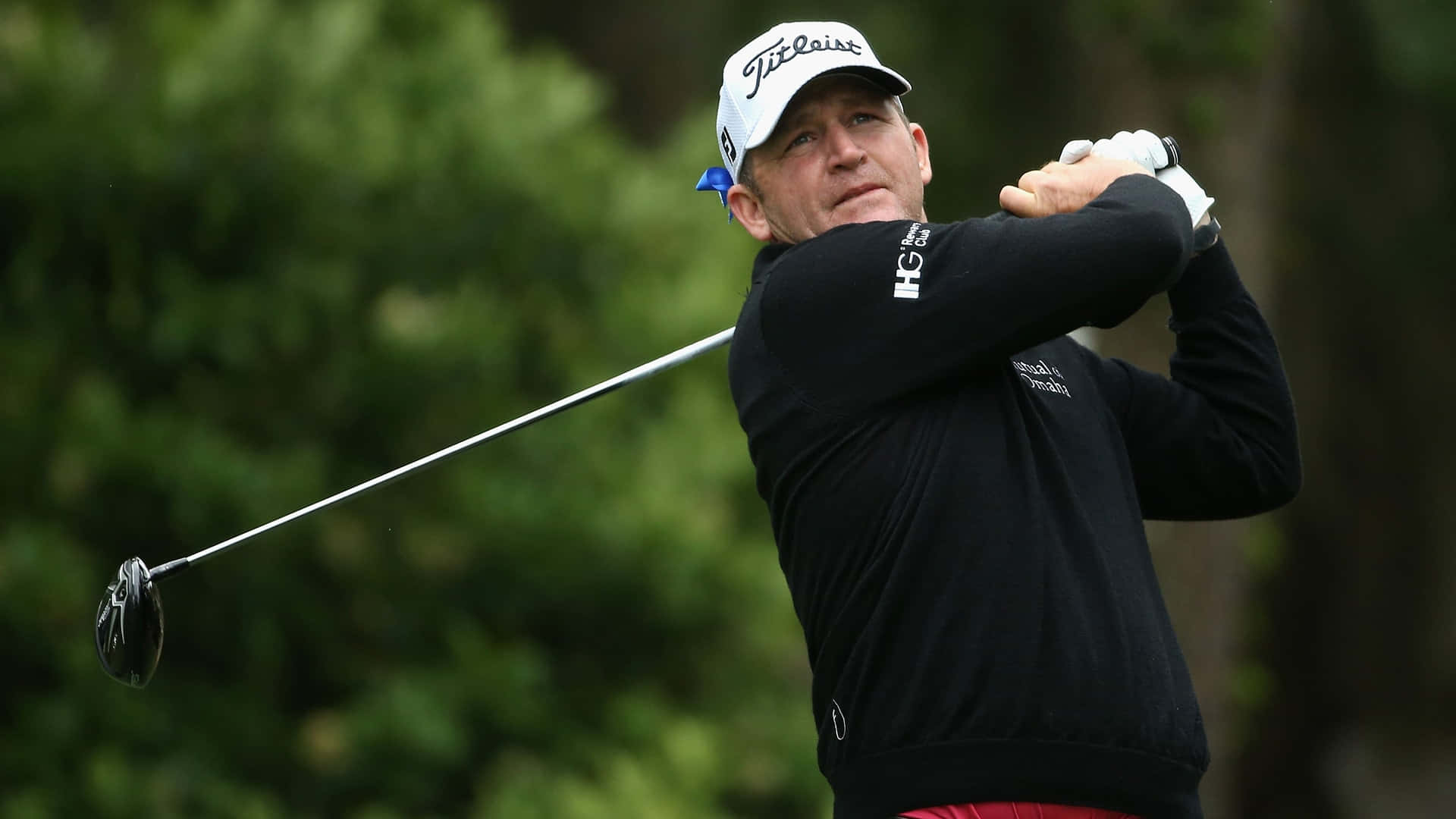 Jason Bohn, post-swing expression, white cap, Full HD Desktop Wallpaper