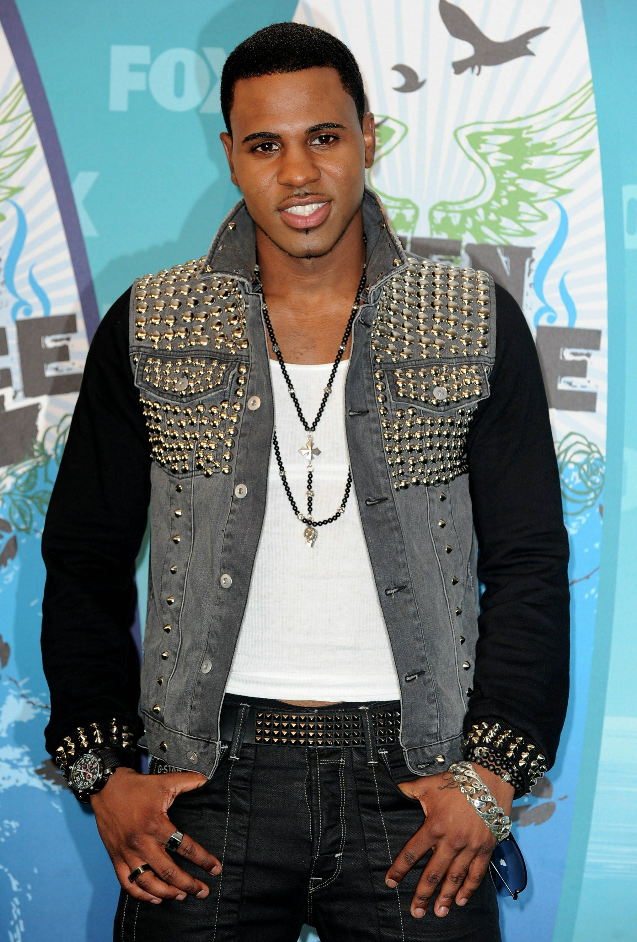 Jason Derulo, 2010 Teen Choice, studded denim vest, 2K Phone Wallpaper