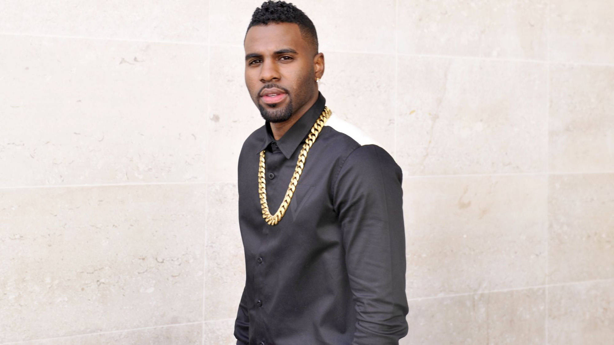 Jason Derulo, golden chain, black shirt, Full HD Desktop Wallpaper