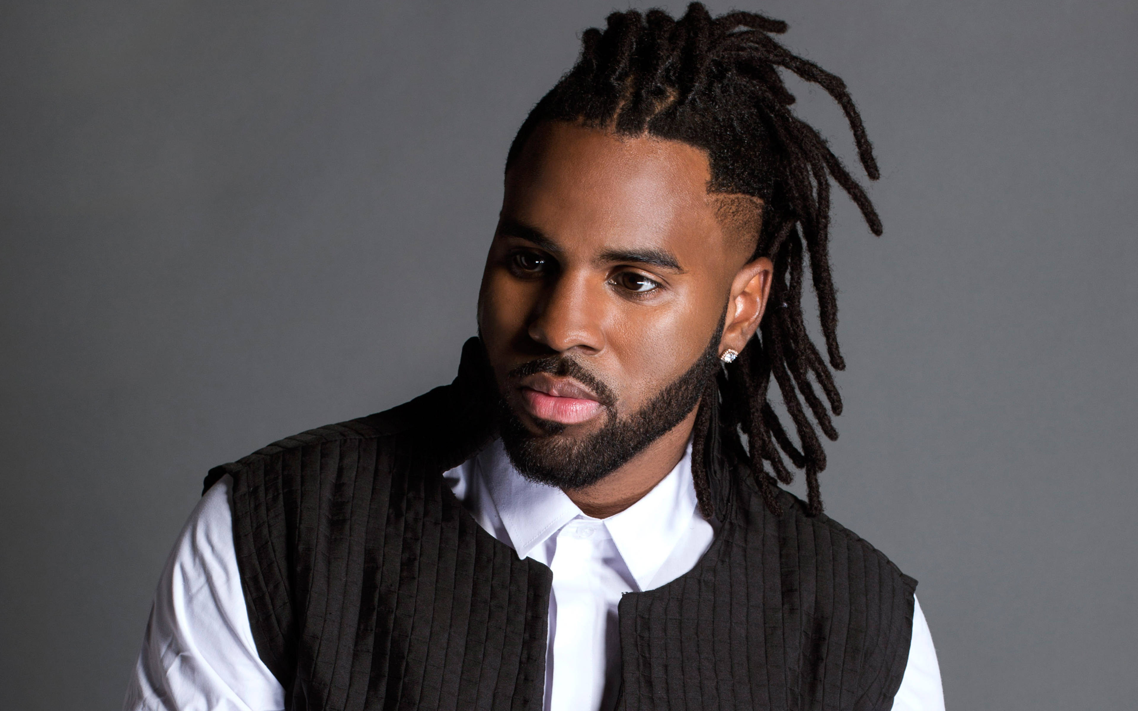 Jason Derulo, dreadlocks, black vest, 4K Desktop Wallpaper