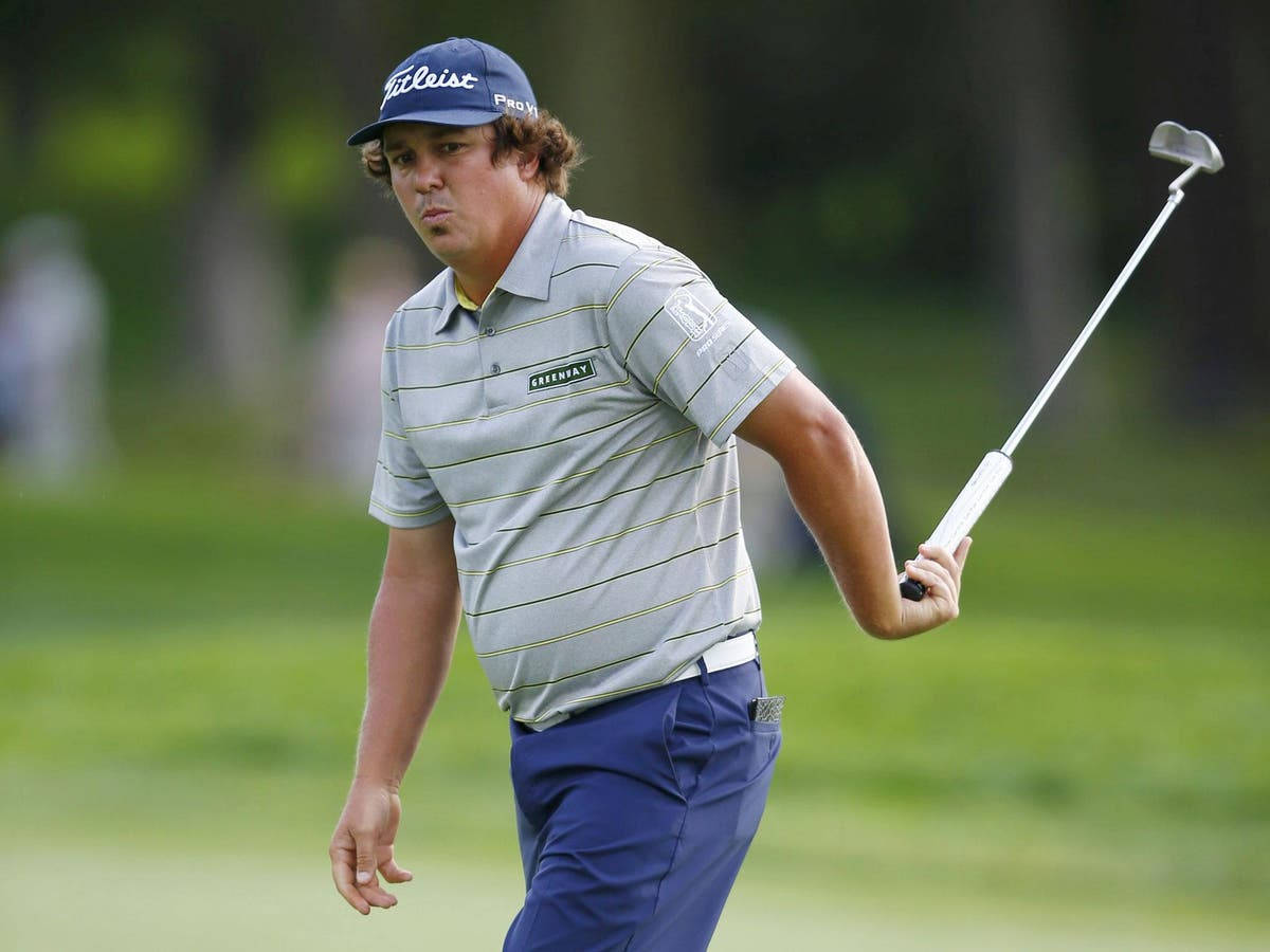 Jason Dufner, striped shirt, blue cap, SD Desktop Wallpaper