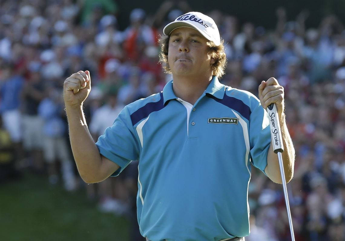 Jason Dufner, clenched fists, golf club, SD Desktop Wallpaper