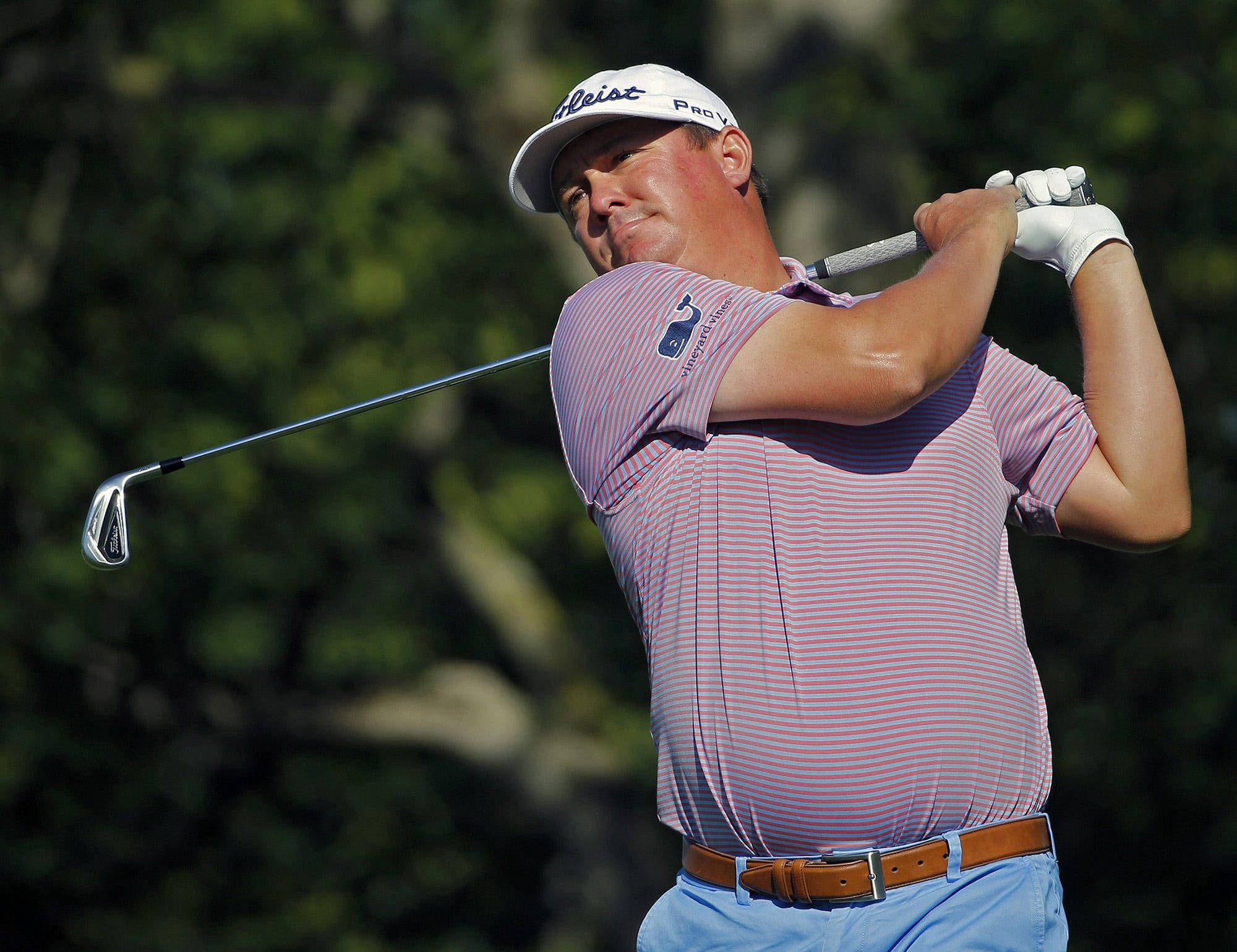 Jason Dufner, golf club, striped shirt, Full HD Desktop Wallpaper