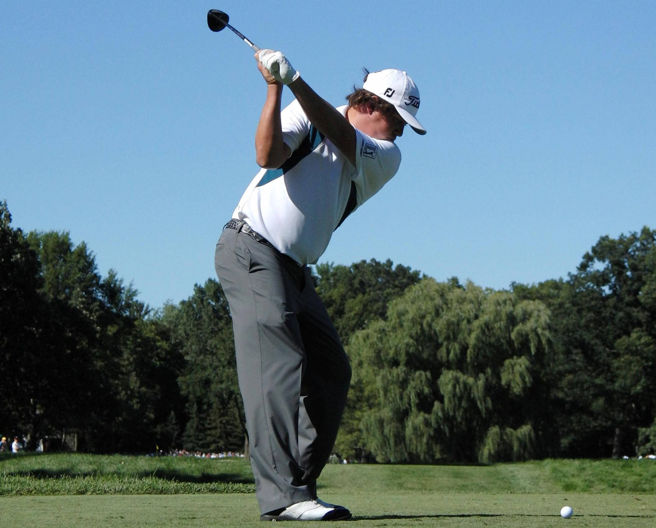 Jason Dufner, mid-swing, sunny day, Full HD Desktop Wallpaper