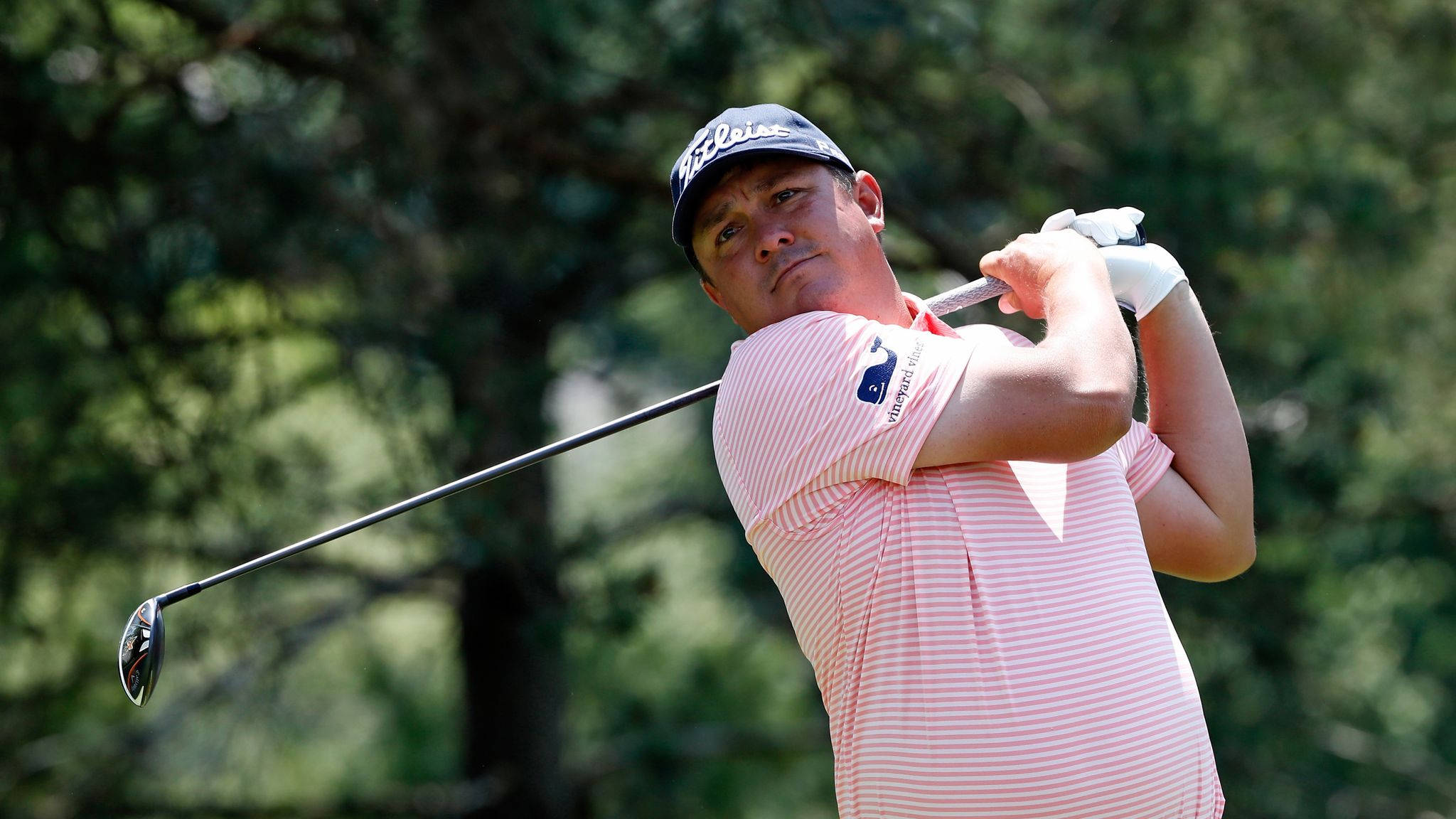 Jason Dufner, pink striped shirt, golfer, Full HD Desktop Wallpaper