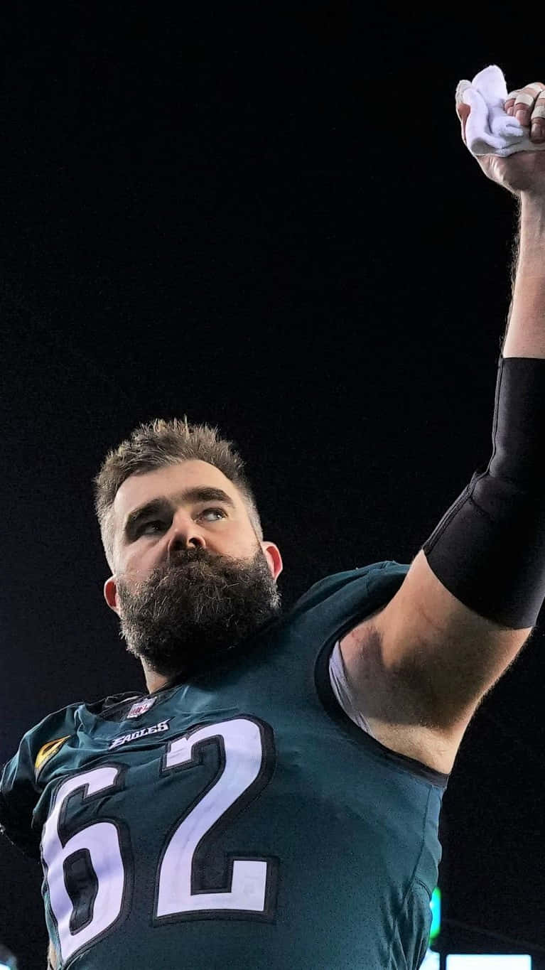 Jason Kelce, green Eagles jersey, white towel, HD Phone Wallpaper